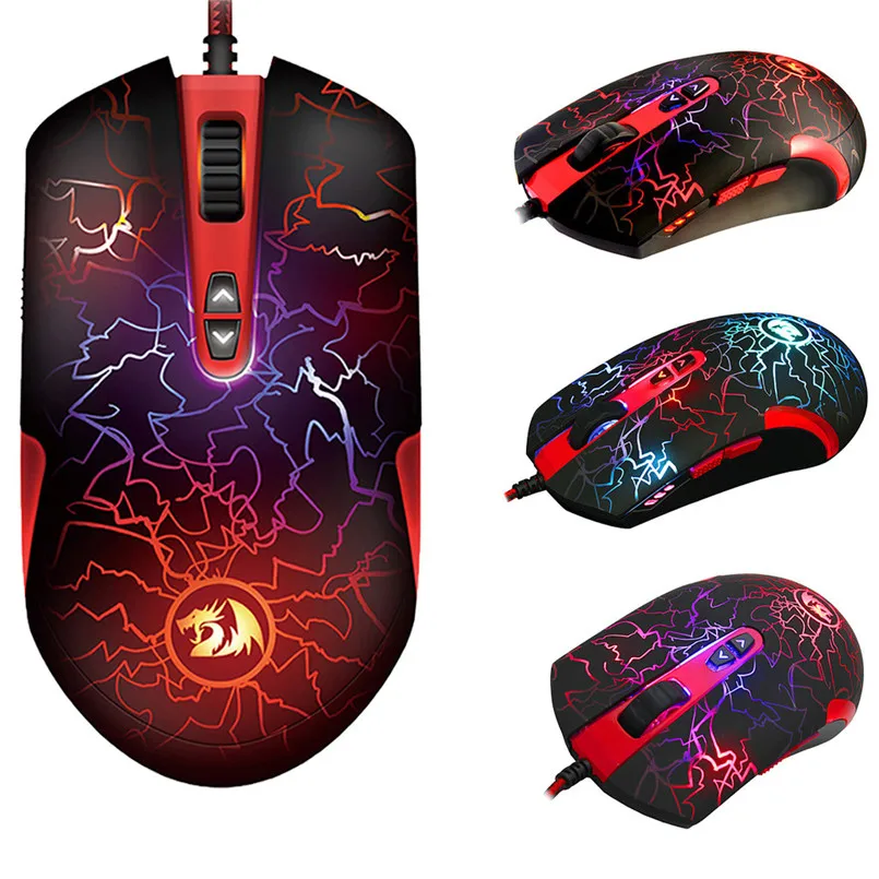 Проводная оптическая игровая мышь Redragon M701 Lavawolf 6400 точек/дюйм 7 программируемых