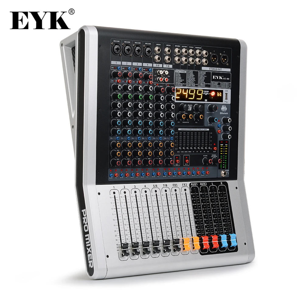 EYK EC80 8-Channel(4 Mono2 Stereo) Audio Mixer