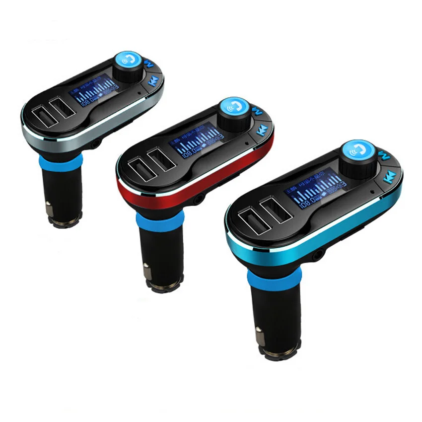 Car FM Transmitter Handsfree Car Kit Bluetooth MP3 Player Dual USB Charger Aux 3.5mm Audio Output Support SD/TF Card/U-disk 