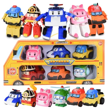 

6pcs Robocar Poli Korea Robot Kids Toys Anime Action Figure Toys For Children Playmobil Juguetes