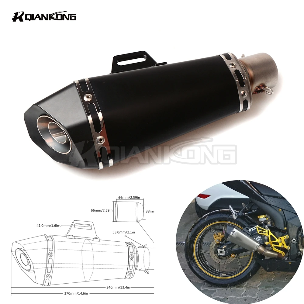 

Motorcycle Inlet 51mm exhaust muffler pipe with 61/36mm connector For Honda VFR 750 800 1200 F VFR750 VFR800 VFR1200