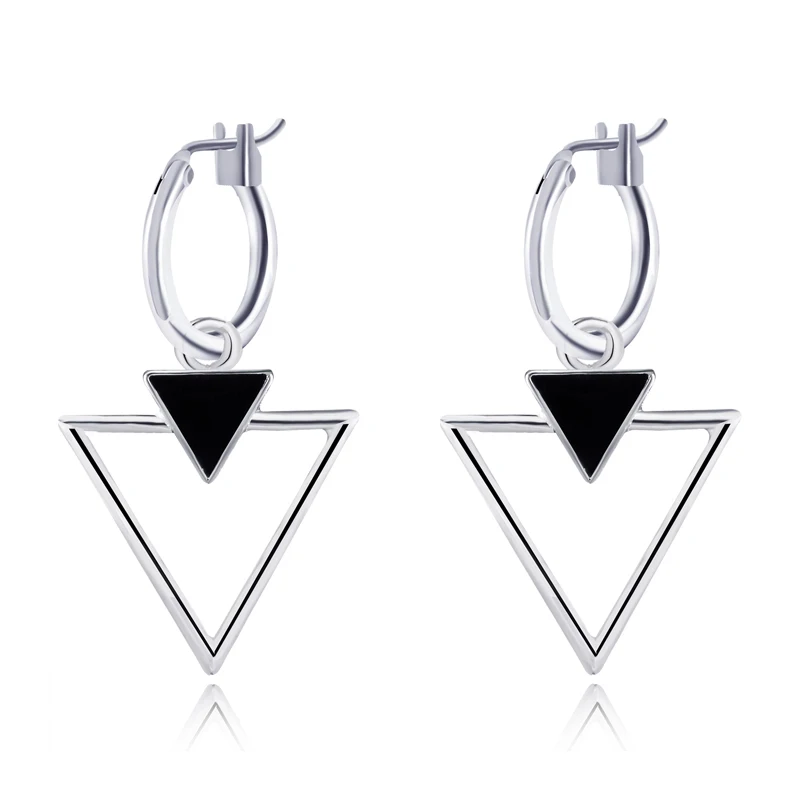 GEOMEE, 1 пара, модные женские эмалированные треугольные геометрические серьги-кольца, ювелирные изделия, Круглые Серьги Brincos Pendientes