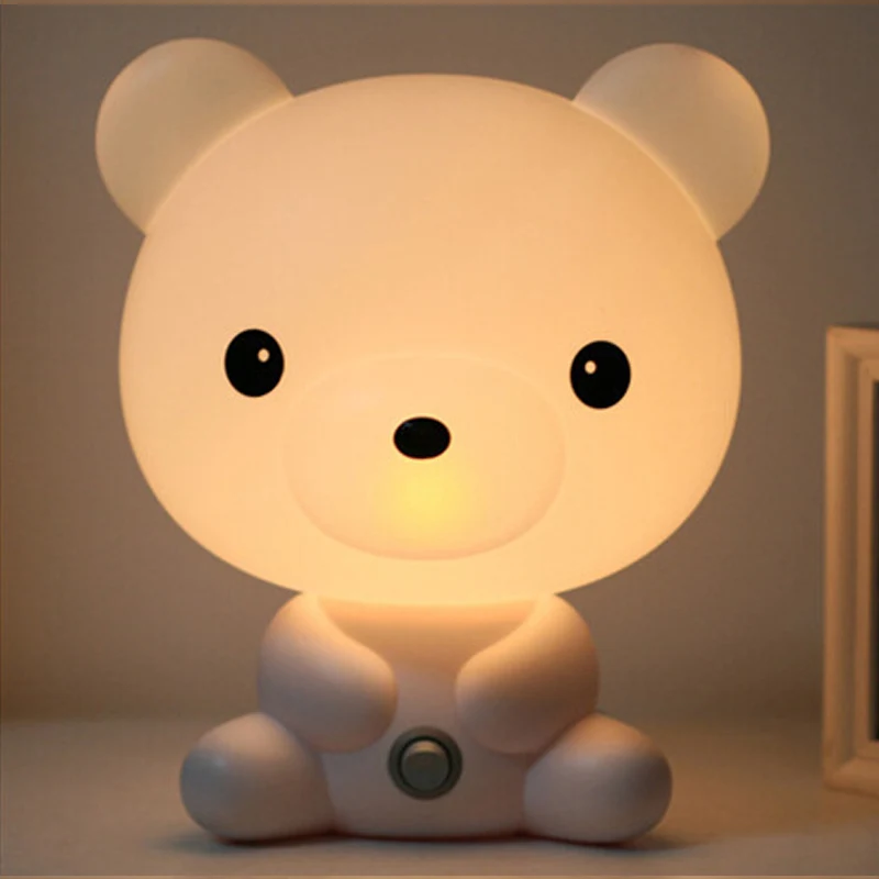  Panda/Dog/Bear Cartoon Night Light Kids Bed Lamp Night Sleeping Lamp For Children Room Light EU/US  - 4000088232526