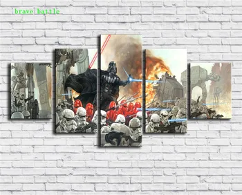 

Darth Vader Star Wars-2 5 Pieces Canvas Painting Print Living Room Home Decor Modern Wall Art Oil Painting Poster