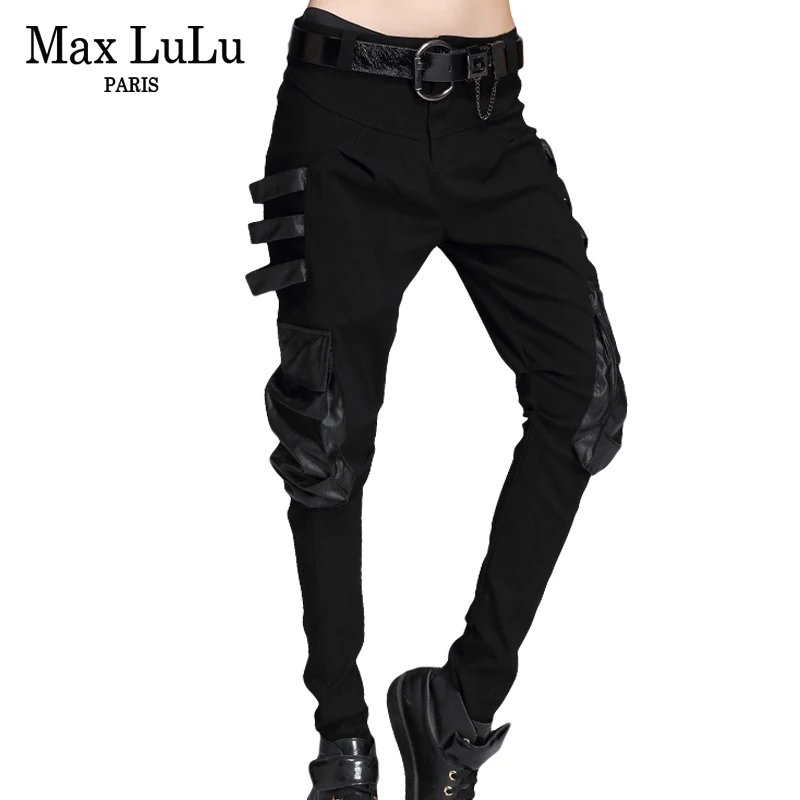 Max LuLu/осенние модные корейские брюки шаровары в стиле панк для девочек Женские