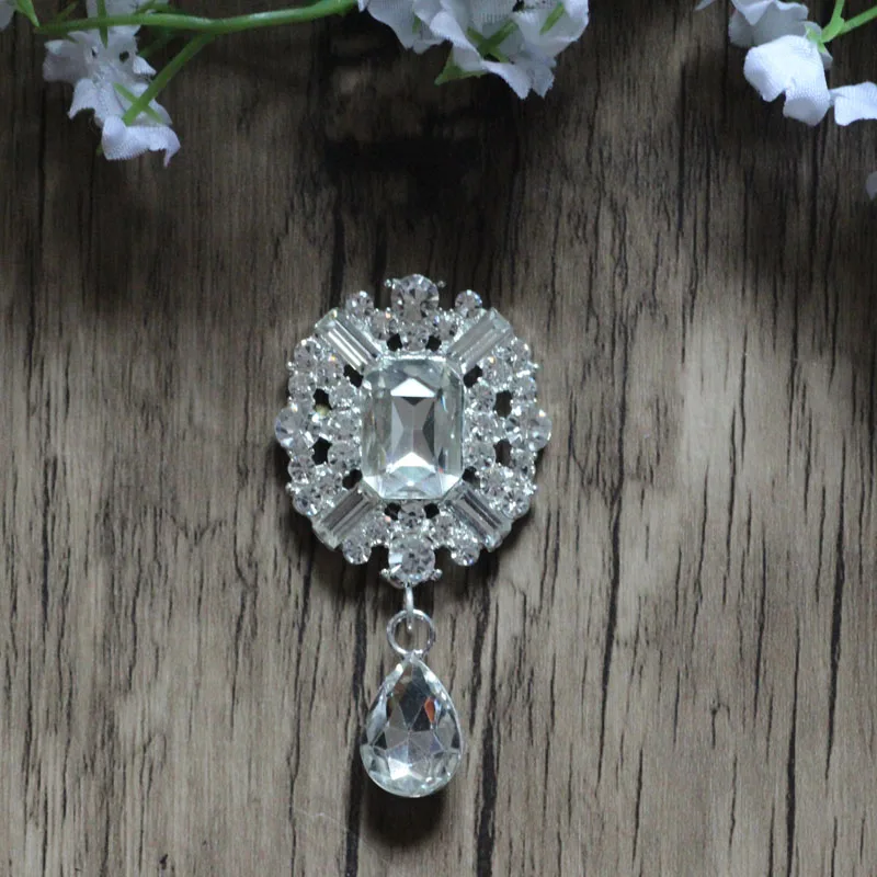 

Free Shipping 60pcs/lot 2.1" Crystal Rhinestone Button Flatback Button Wedding Invitation Button DIY Accessories LSB014