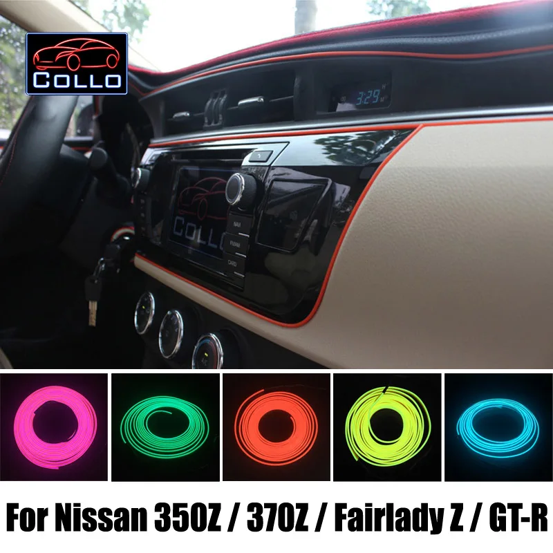 Us 29 76 22 Off Flexible Neon Cold Light 9 Meter El Wire For Nissan 350z 370z Fairlady Z Gt R Car Central Control Desk Decorative Strip In