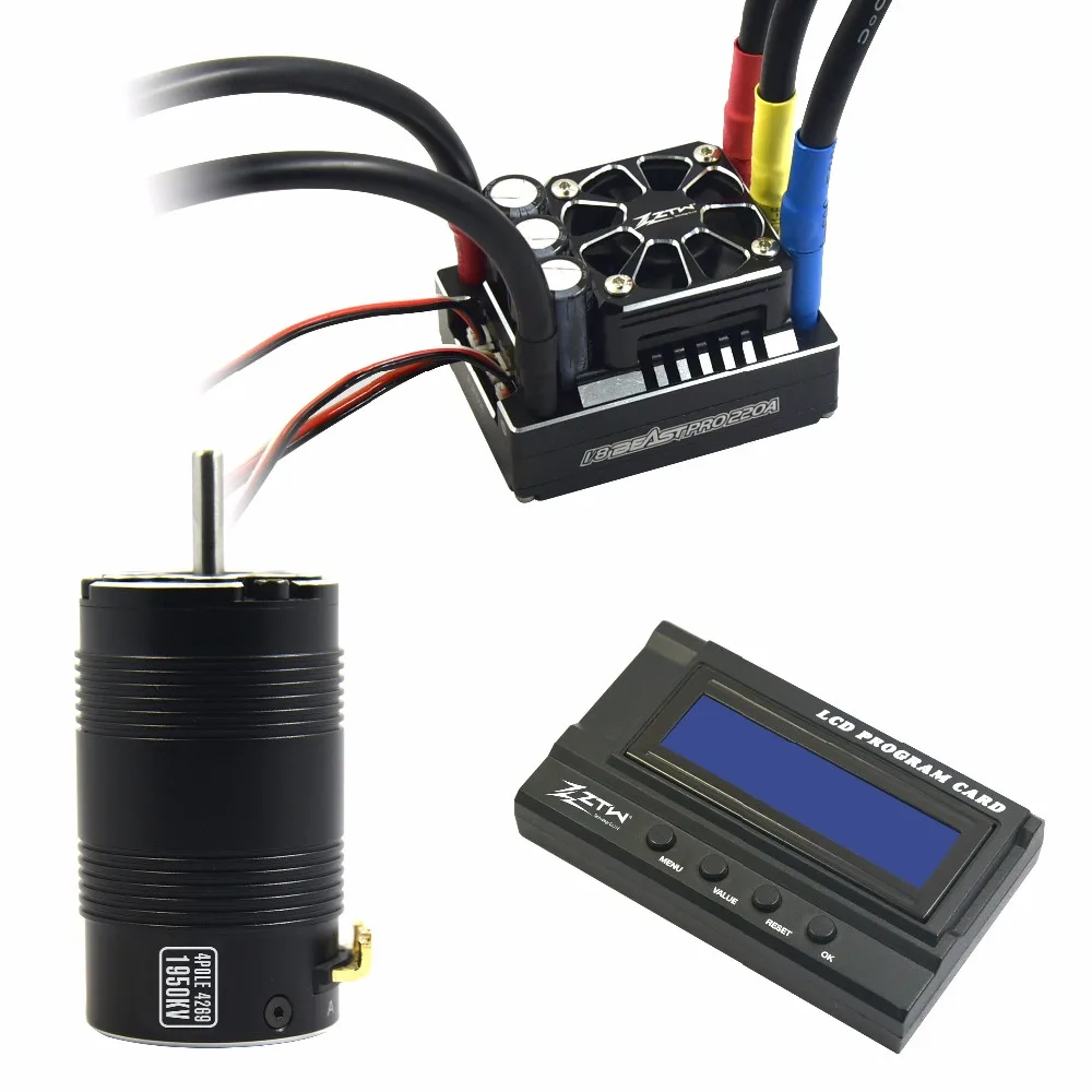 

ZTW 1/8 Beast Pro 220A Combo (220A ESC+1950KV /2150KV motor+LCD program card)
