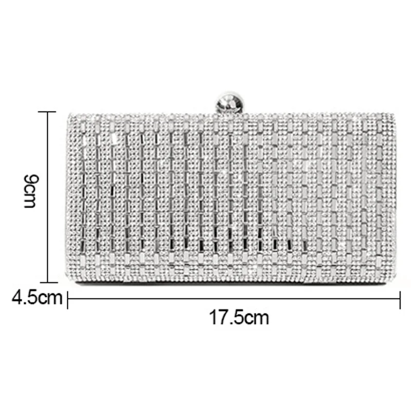 Женская вечерняя сумка, черный/Серебряный Свадебный Вечерний Клатч со стразами, блестящий клатч, кошелек
