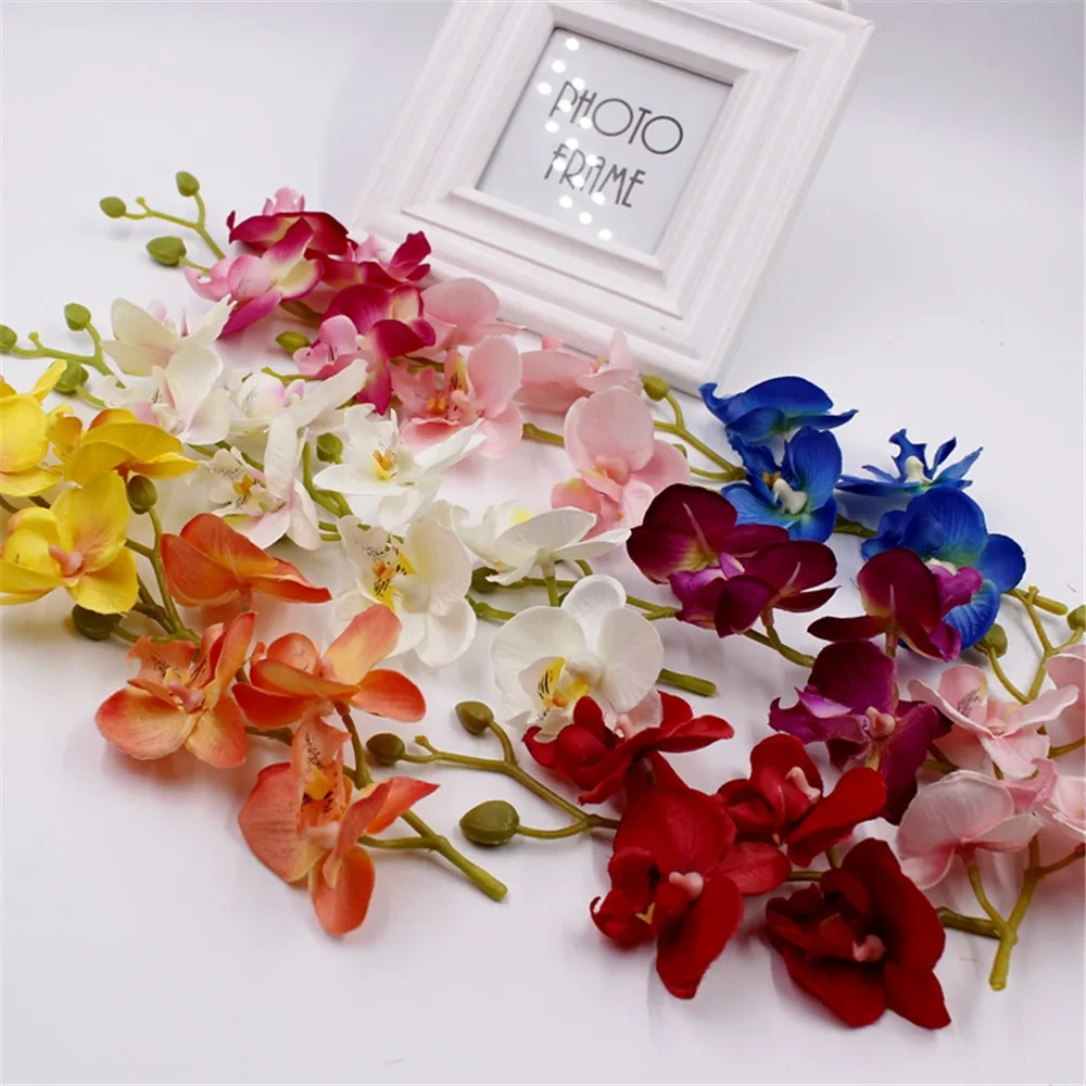 

1lot = (4 flowers head) fashion orchid artificial flower DIY phalaenopsis orchid butterfly artificial flower bouquet wedding