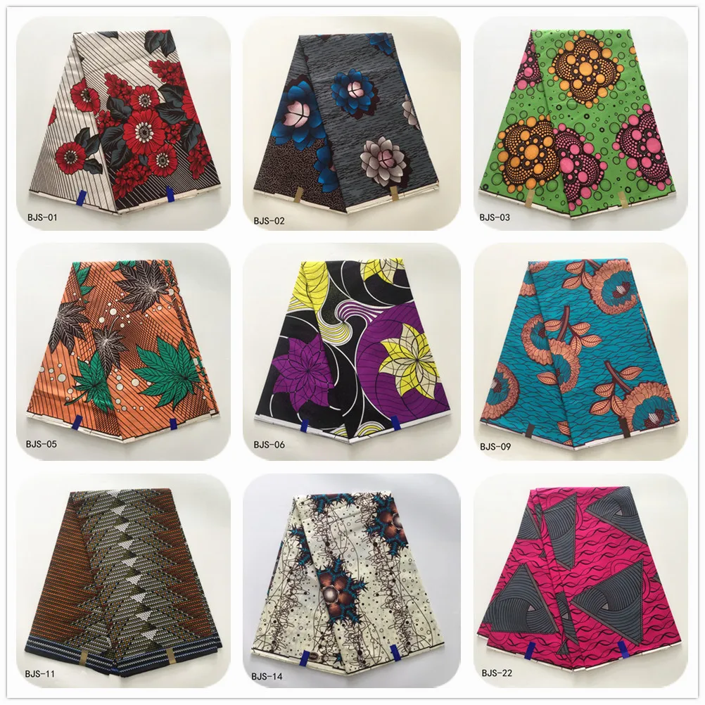 

African printed Wax Fabric Real Ankara wax fabric 100% cotton comfortable and good quality for garment material BJS-01-24