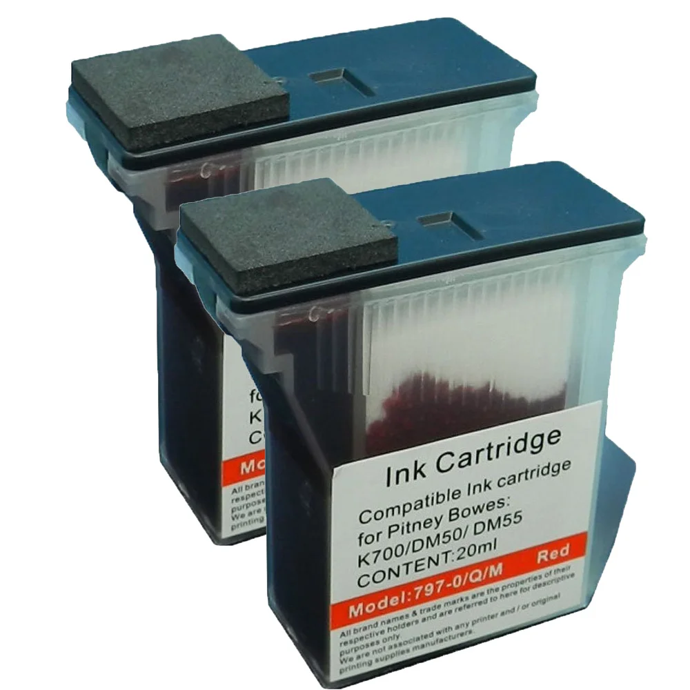 2 Pack Red Compatible Fluorescent 797 0 Postage Meter Ink for Pitney
