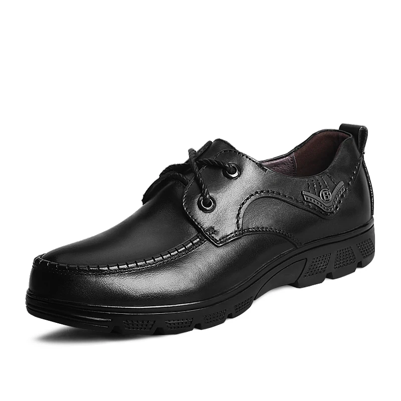 Genuine Leather Business Dress Men Shoes High Quality Leather Falts