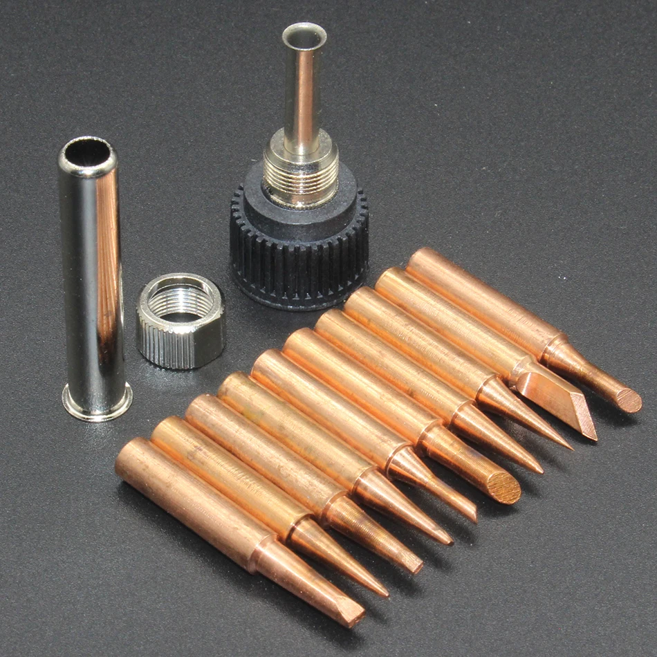 hot air rework station 10pcs/lot Iron casing Solder Iron Tip 900M-T Flux For 936 SAIKE ATTEN GORDAK KADA YIHUA Soldering Rework Station Iron Tsui electronics soldering kit