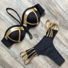 Black Bandage Swimsuit 2022 Sexy Brazilian Bikini Push Up Swimwear Women Micro Bikinis Plus Size Beachwear Shiny Gold Beachwear ► Photo 3/6