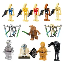 Одна Звездный план Супер битва дроид космические войны Робот C3PO R2D2 Snowtrooper строительные блоки наборы кирпичные игрушки для детей