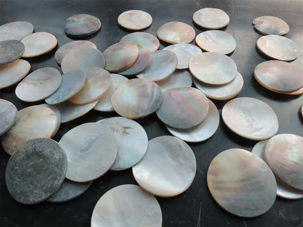 

20Pc shell Inlay Material Circle black lip pearl oyster blanks 37mmx(2-4mm)