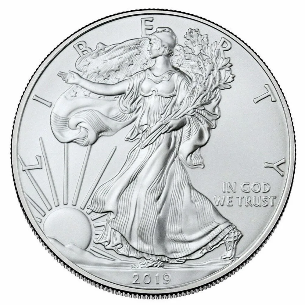 

Free shipping - Sample, 2019 1 oz Silver Statue Of Liberty American Eagle Coins