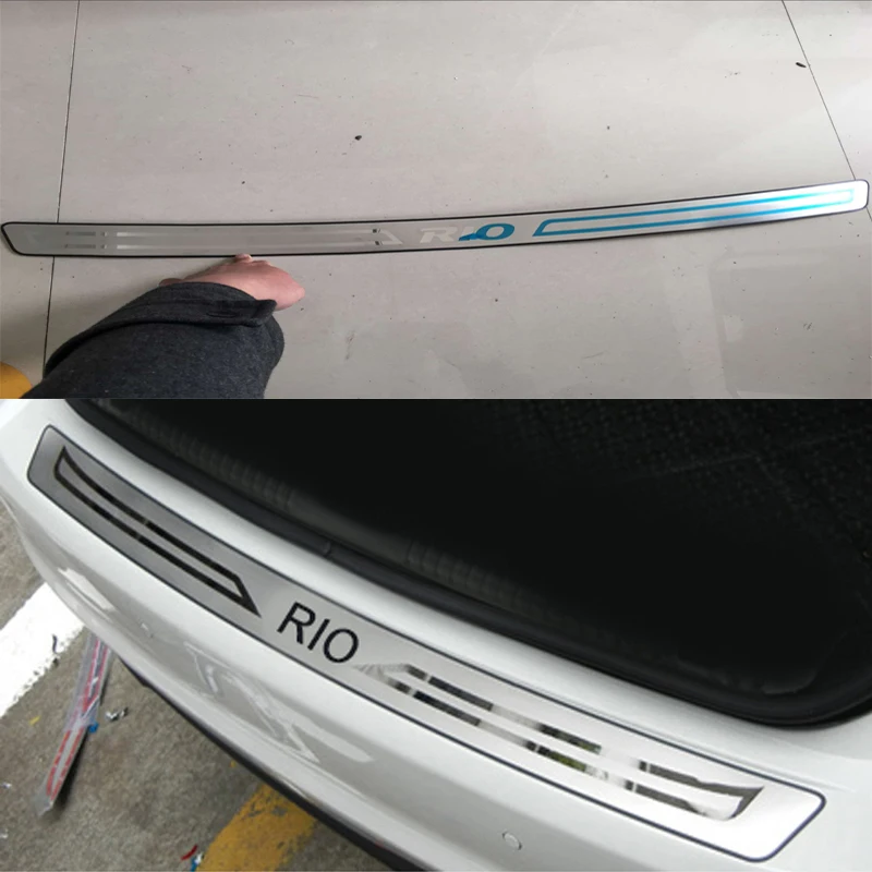 1PCS font b car b font styling Stainless Steel Inner Rear Bumper Protector Sill Trunk covers