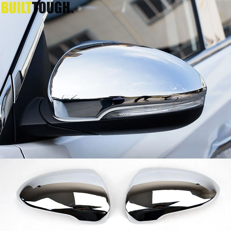 Side Door Mirror Sun Rain Guard Cover Trim Chrome For Hyundai Tucson 2016-2019