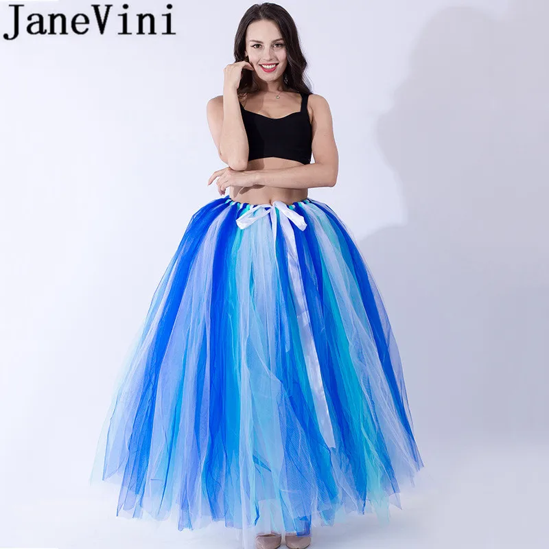 

JaneVini Tutu Adulte Rockabilly Petticoat Women Ball Gown Puffy Tulle Long Underskirt Petticoat Bridal Buddy Under Wedding Dress