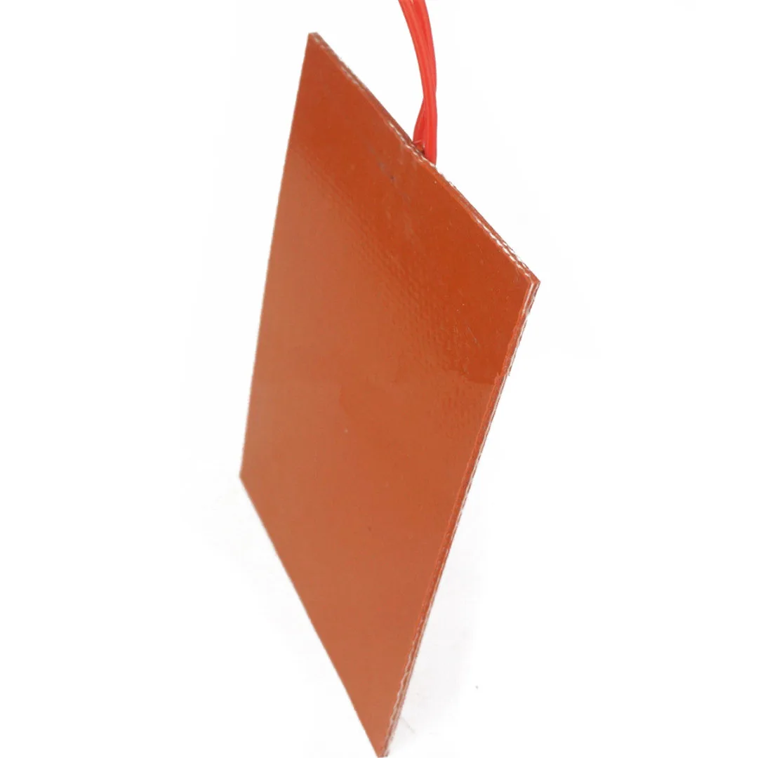 12V DC 20W Flexible Waterproof Silicon Heater Pad For 3D Printer Red 80x100mm