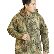 Джунгли Камуфляж Плюс Размер Повседневная Военная камуфляжная ветровка флиса Одежда для охотников