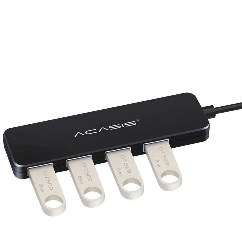 Acasis USB 2,0 3,0 Компактный светильник Портативный высокоскоростной usb-хаб для Usb 2,0 3,0 USB разветвитель r ноутбук 4 порта адаптер