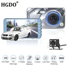 2018 новый FHD 1080P видеорегистратор видеорегистраторы автомобильные 4.0 дюймов IPS 2.5D Экран регистратор автомобильный регистратор двойная линза автомобильный видеорегистратор Dashcam с камерой заднего вида