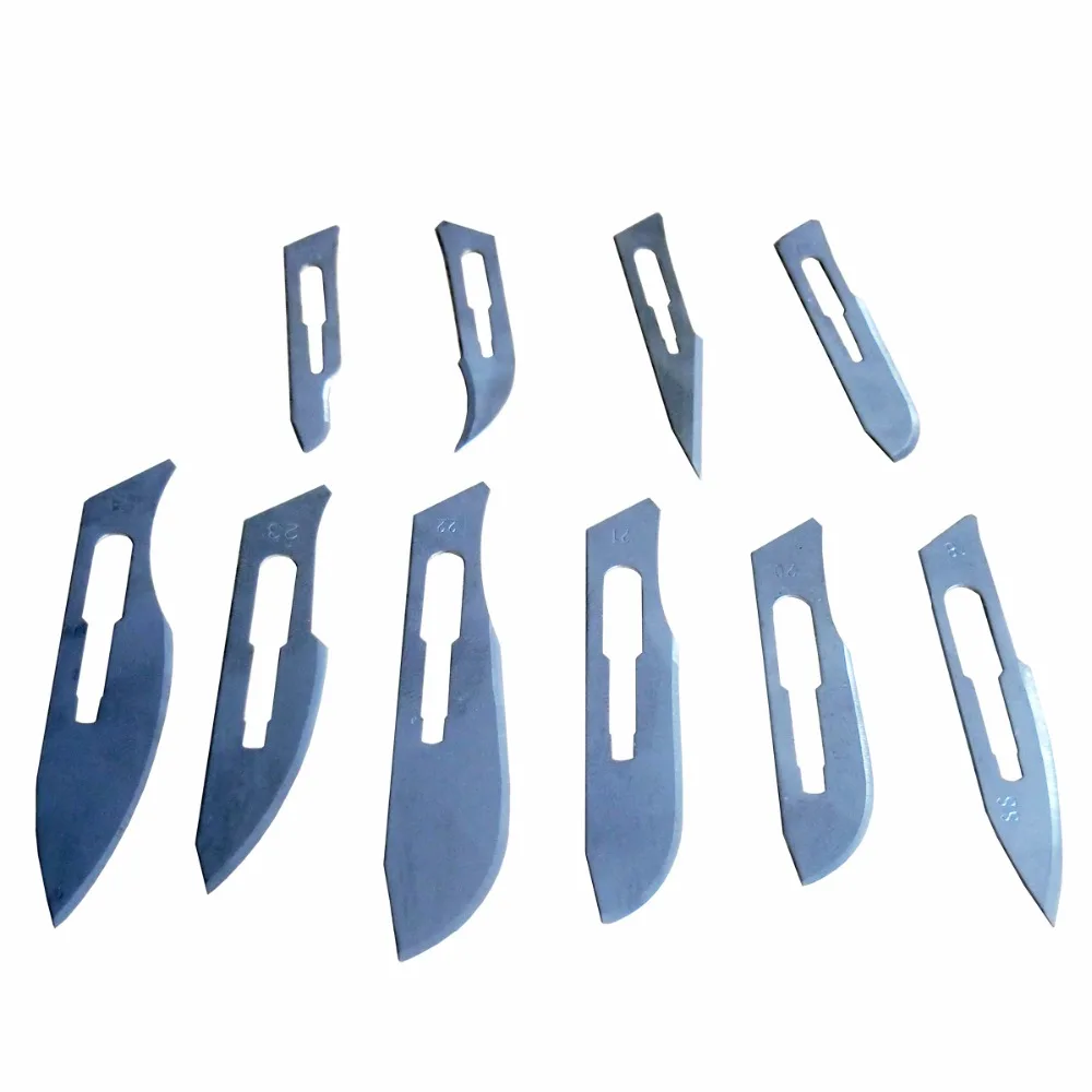 Medical Disposable Surgical Replacement Cutter Knife Head Carbon Steel Scalpel Blade Sterile 10 Type In 1 Set For Health Care