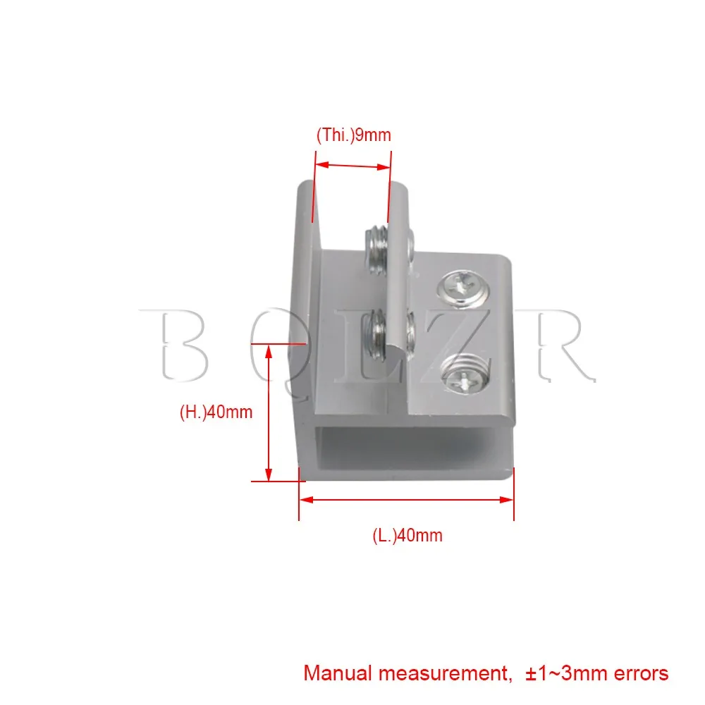 BQLZR 4x4x4 см серебро 90 градусов Алюминиевый сплав стеклянный зажим полка опорный зажим для 9-12 мм толщина упаковки 4