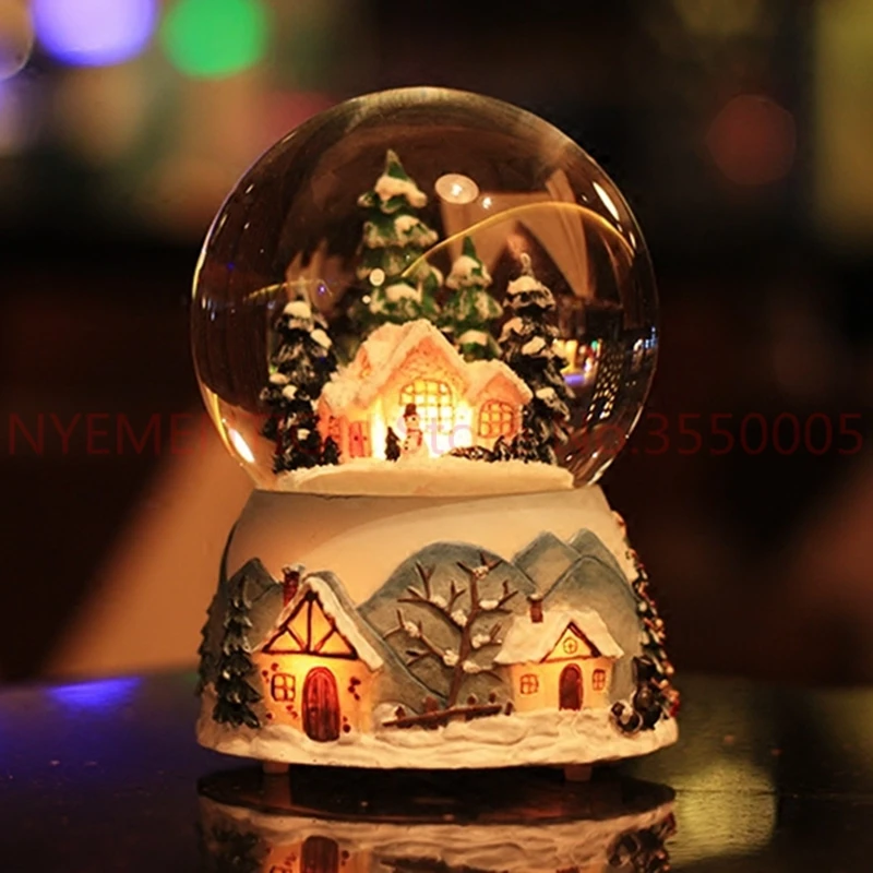 

The crystal ball music box snowflake rotating luminous birthday gift to send girls to creative bestie children 1PCS