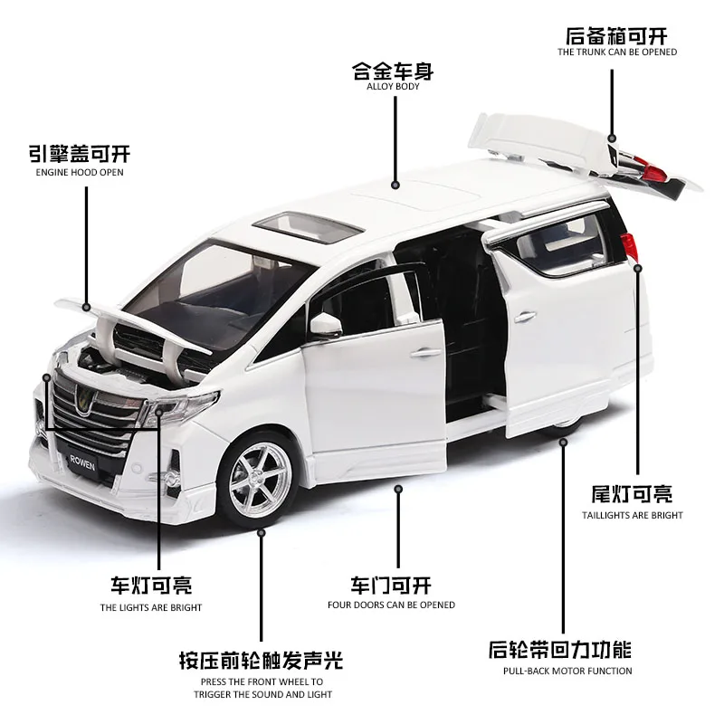 1:32 Тойота Альфард автомобиль игрушка с светильник и звук сплав автомобиль Diecasts& игрушечные транспортные средства Модель автомобиля игрушки для детей