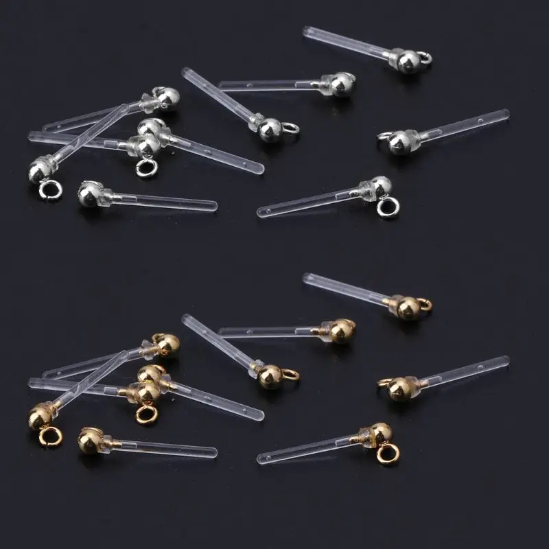 

10Pcs Allergy-Free Resin Clear Earring Converter Jewelry Making for Pierced Ears Ear Ornament Accessory