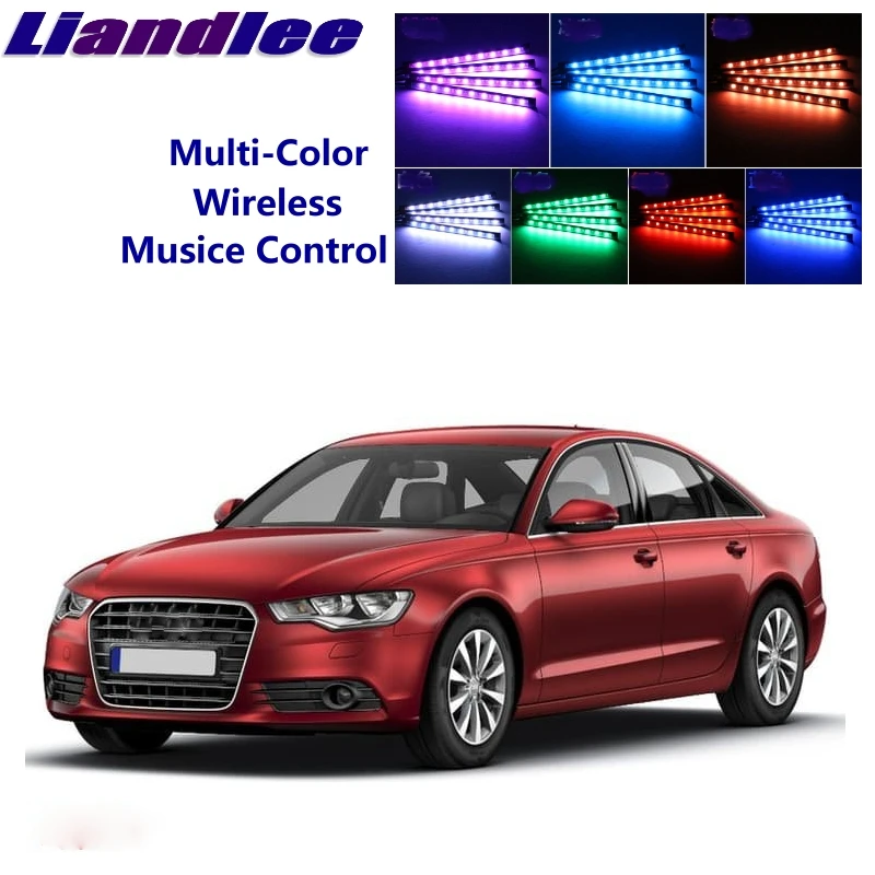 

LiandLee Car Glow Interior Floor Decorative Atmosphere Seats Accent Ambient Neon light For Audi A6 S6 RS6 C6 C7