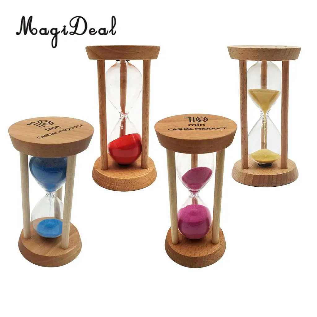 10 Minutes Wooden Sand Glass Timer Colorful Sand Hourglass Home Decoration Time Clock Cooking Dining