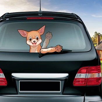 

Shiba Inu Waving Wiper Decals PVC Car Styling Rear Window Wiper Stickers Rear Windshield Stickers Car Stickers And Decals