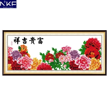 

NKF Flower Blooming Embroidery Needlework Flowers Design Drawing Set Chinese Cross Stitch Pattern Cross Stitch Kits for Decor