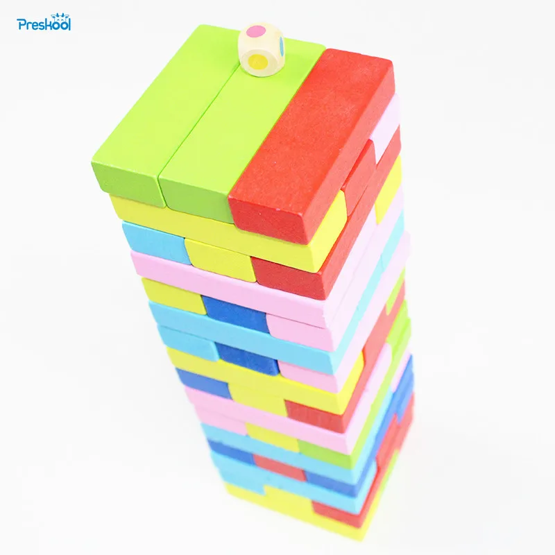 Montessori Baby Kids Toys Jenga Blocks 48 Pieces Learning Educational Preschool Training Brinquedos Juguets baby-blocks : image Montessori Baby Kids Toys Jenga Blocks 48 Pieces Learning Educational Preschool Training Brinquedos Juguets baby-blocks