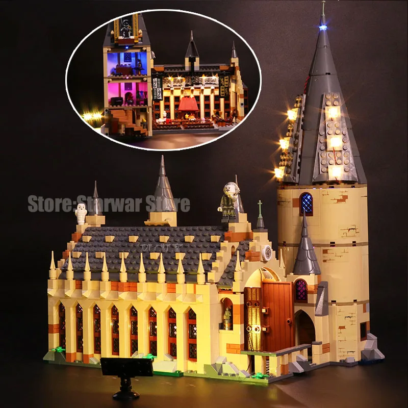 

Light Castle Hall 16052 75954 16054Harri Potter And Ron RaceHogwarts Express Train 16055 Blocks Bricks Compatible with 75955