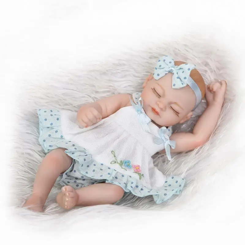 Силиконовые Мини-куклы reborn baby dolls, полное тело, две сестры, 26 виниловых реалистичных детских кукол для девочек с закрытыми глазами, открытая детская игрушка для сна