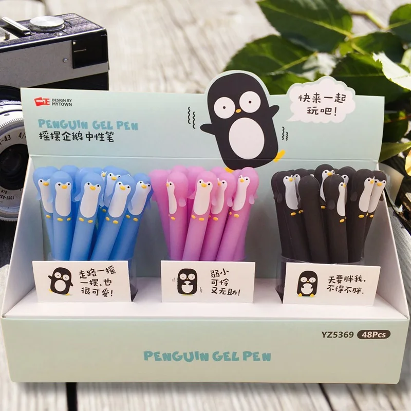 Kawaii Пингвин из силикона гелевая ручка роллербол для письма Ручка канцелярия
