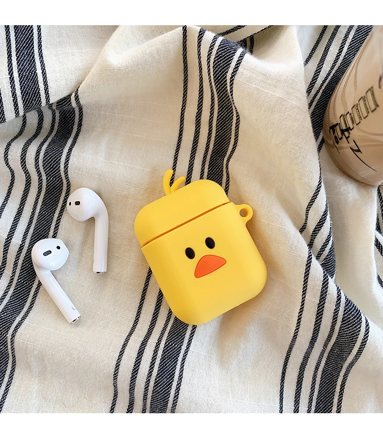 Милый мультяшный чехол для AirPods, противоударный защитный силиконовый чехол для наушников Apple, аксессуары для зарядного устройства