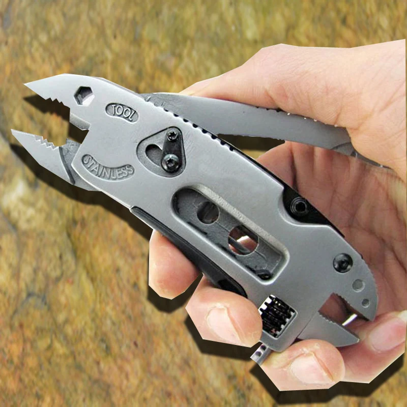

multi fucntional adjustable Flat Nose plier folding knifes panner jaw screwdriver wrench tool travel camp hike hunt survive kit