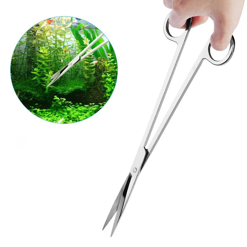 5Pcs/Set Aquarium Cleaning Tools Kit Tweezers Curve Scissor Fish Tank Water Plants Grass Stainless Steel Maintenance Tool