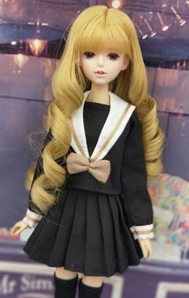 2 шт./компл. модная плиссированная юбка для куклы в японском стиле школьная форма морская костюм для blyth kurhn 1/6 аксессуары для кукол - Цвет: black