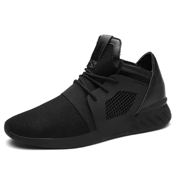 

2017 Fashion Casual Shoes Men Spring Summer Soft Breathable Lightweight lace up Male Shoes Black Brand Mens Sneakers Size 39-45