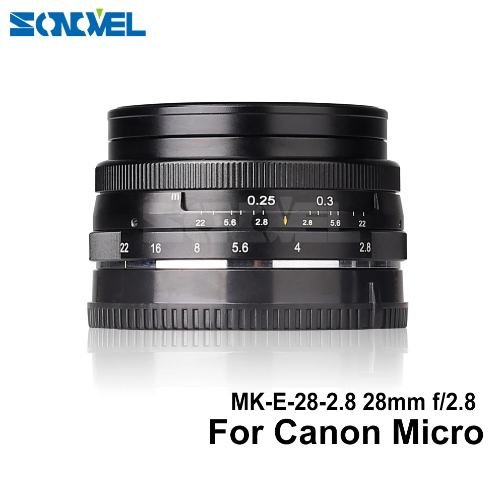 Meike MK-EF-M-28-2.8 28 мм f/2,8 объектив с фиксированным ручным фокусом для Canon EOS M1 M2 M3