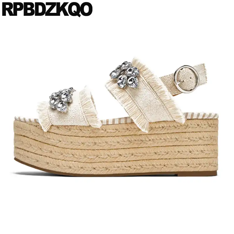 jewel espadrille wedge sandal