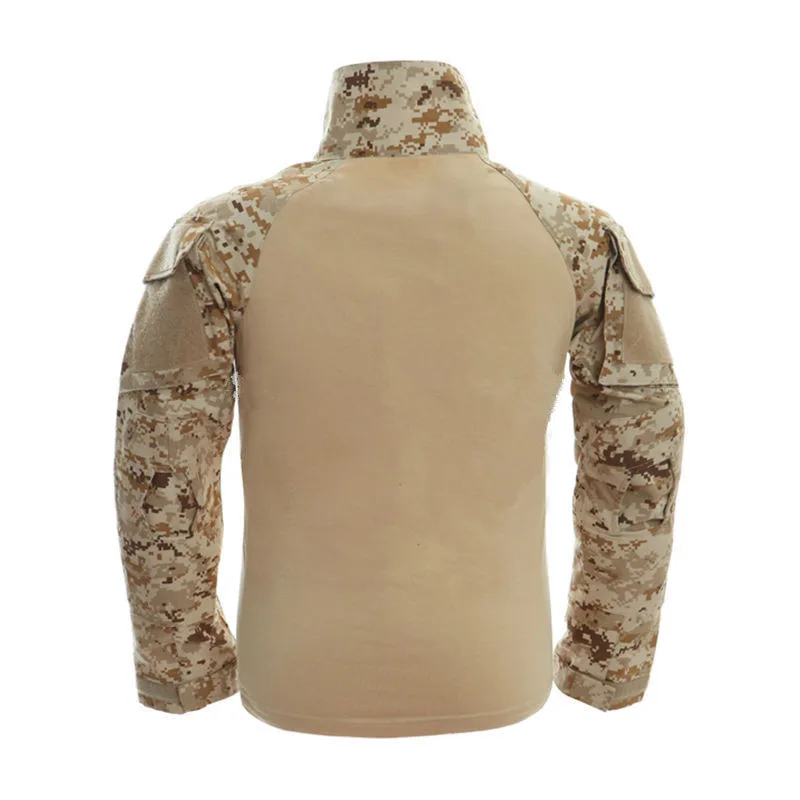 Мужская камуфляжная тактическая рубашка армейская Боевая футболка с длинным рукавом Военная страйкбол Пейнтбол мягкая рубашка Охота Рыбалка рубашка